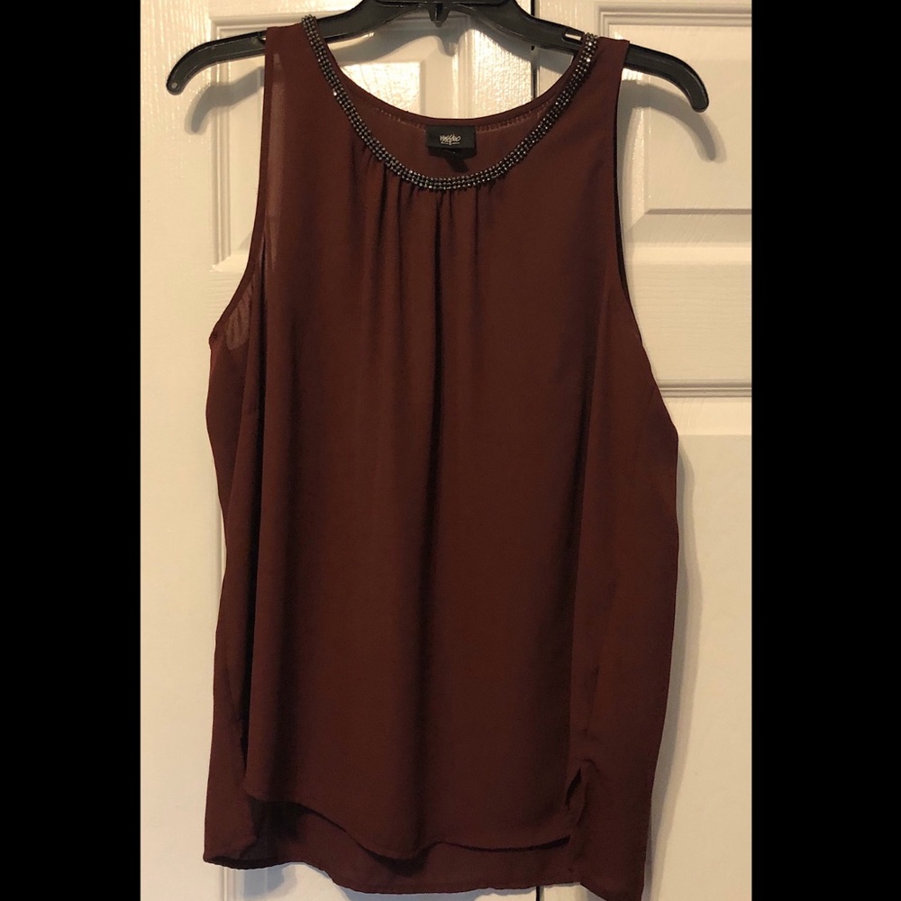 Mossimo Burgundy Tank w/ beaded neck